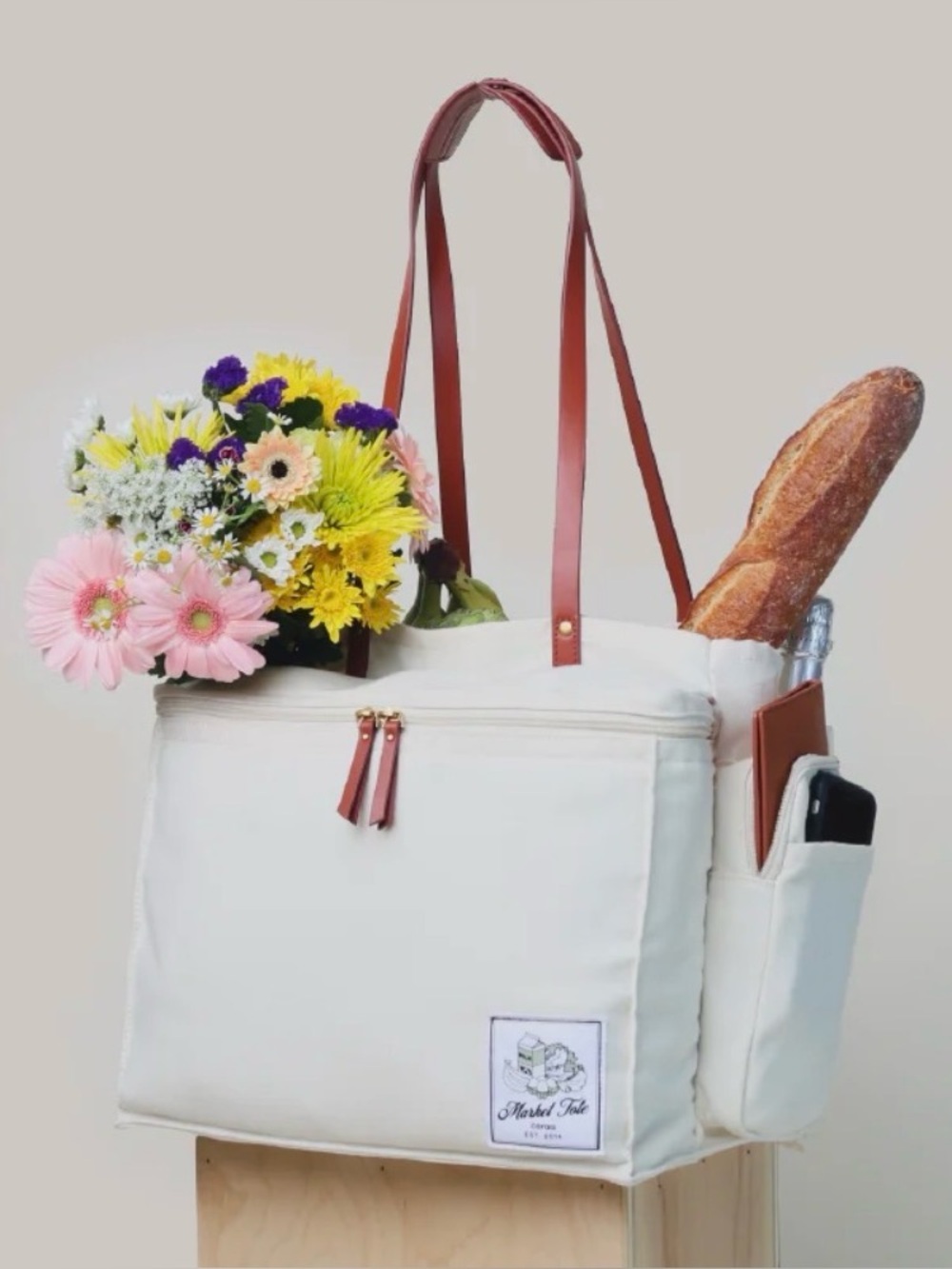 NWT Caraa x Hampton Water Limited Edition Market Tote - Ivory/Tan